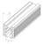 PSG Dichtung für aufgesetzte Glashalterung 20–21,5 mm – Profil 24×24 mm, L=2500 mm 001-077 (2)