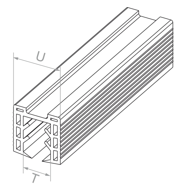 PSG Dichtung für aufgesetzte Glashalterung 20–21,5 mm – Profil 24×24 mm, L=2500 mm 001-077 (2)