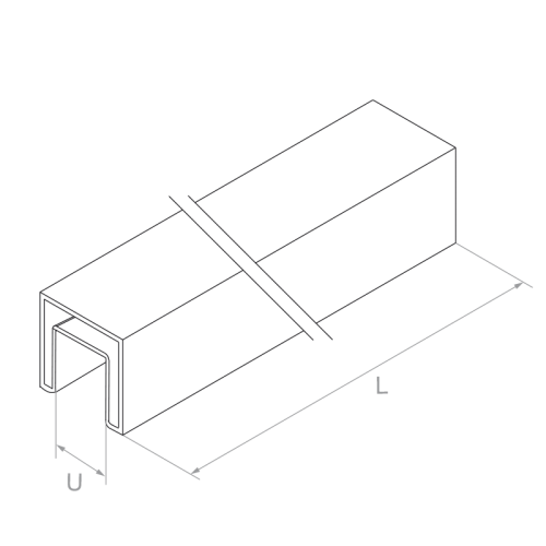 PSG Glas-Aufsatzhandlauf 40x40 mm AISI 304 satiniert – 2500 mm 001-082 (2)