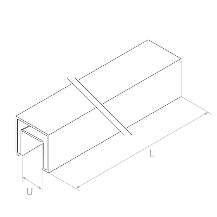 PSG Glas-Aufsatzhandlauf 40x40 mm AISI 304 satiniert – 2500 mm 001-082 (2)