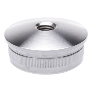 Konvexe Einschlagkappe für Geländerrohr 48,3 mm mit Gewinde M8, AISI 304 satin