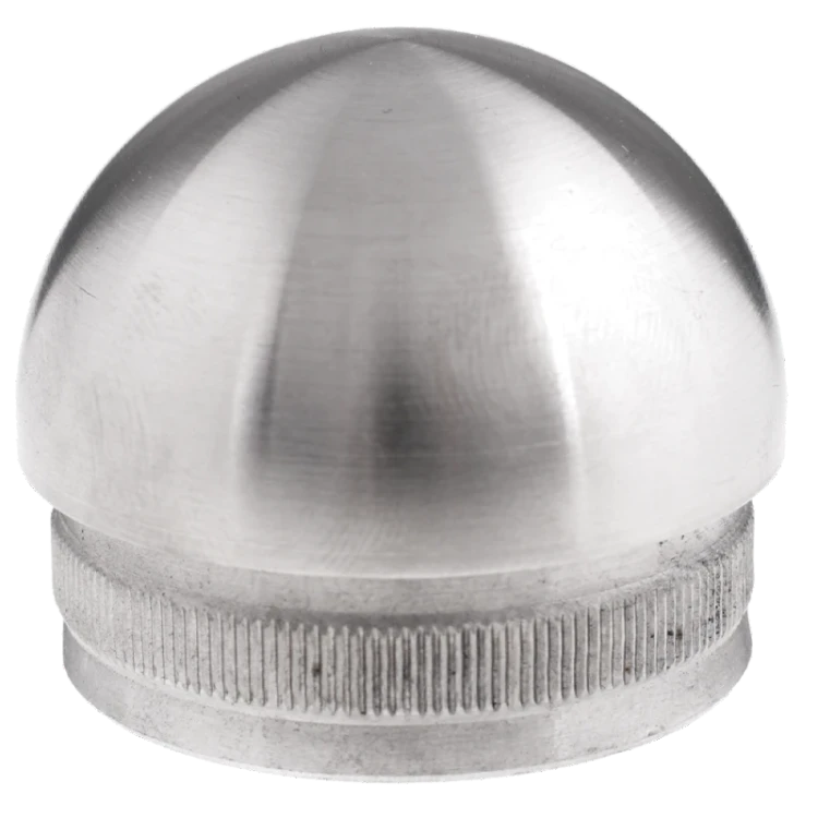 Kozza ellipsenförmige Endkappe zum Einschlagen für Geländerrohr 42,4 mm – Edelstahl AISI 304 satiniert 001-095 (1)