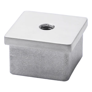 Flache Einschlagkappe für Profil 40x40 mm mit Gewinde M8, AISI 304 satiniert