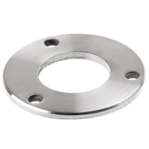 Geländerpfosten-Grundplatte zum Schweißen fi 85 mm – Edelstahl AISI 304 satiniert, System 42,4