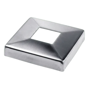 Abdeckrosette für Geländer quadratisch 108×108 mm für Profil 40×40 – Edelstahl, poliert