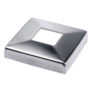 Maskierungs-Rosette quadratisch 108×108 mm für Geländerprofil 40×40 – Edelstahl AISI 316 satiniert