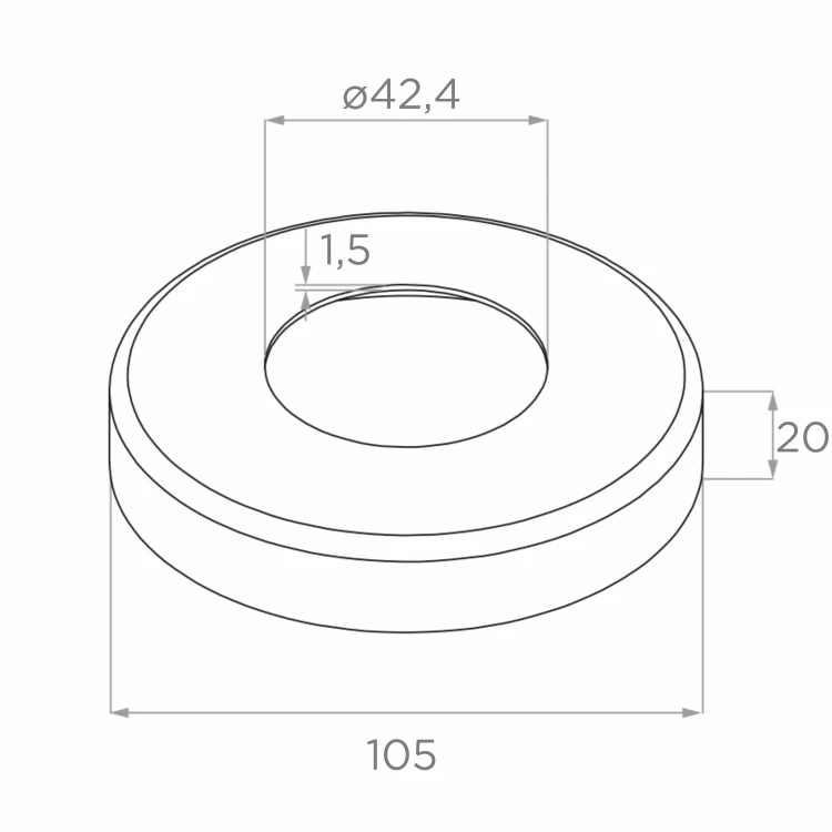 PSG Geländerstütze mittiger Durchgangspfosten ø 42,4 mm AISI 304 – 4 Halterungen, satiniert 001-204 (5)