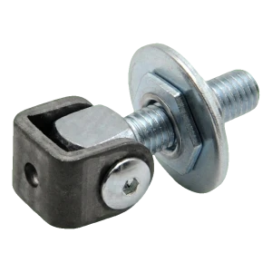 PSG verstellbares Schweißscharnier M12 verzinkt mit schwarzem Ohr