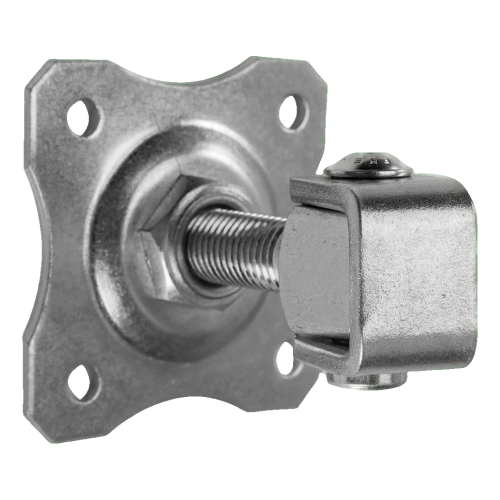 Verstellbares Torscharnier mit Zierschild M16 80×80 mm verzinkter Stahl 001-363 (1)