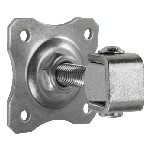 Verstellbares Torscharnier mit Zierschild M16 80×80 mm verzinkter Stahl 001-363 (1)
