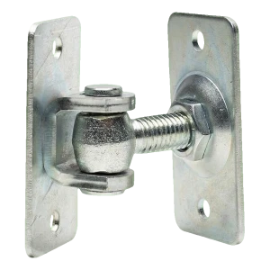 Verstellbares Scharnier M12 beidseitig verschraubbar – Grundplatte 74×38 mm für Tore und Pforten
