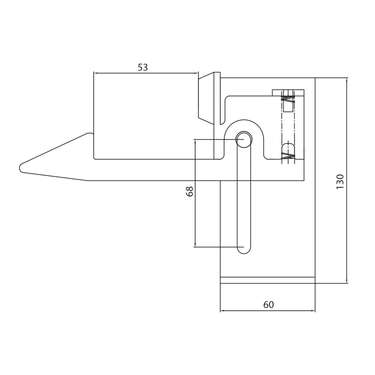 PSG verstellbarer Türstopper für Flügeltore mit Verriegelung – Fangklaue 50 mm, verzinkter Stahl 001-444 (4)