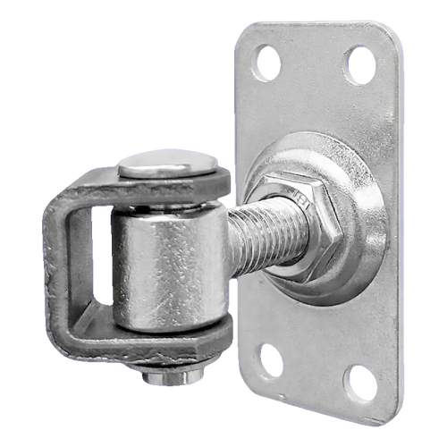 Komet – regulierbares Torscharnier M12 mit Schild 75 × 37 mm, galvanisch verzinkt 001-522 (1)