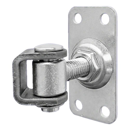 Komet – regulierbares Torscharnier M12 mit Schild 75 × 37 mm, galvanisch verzinkt 001-522 (1)
