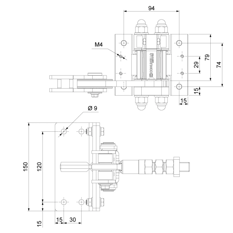 Comunello Albatros Piccolo – Charniersystem für Falttor bis 4 m / 100 kg 001-530 (6)
