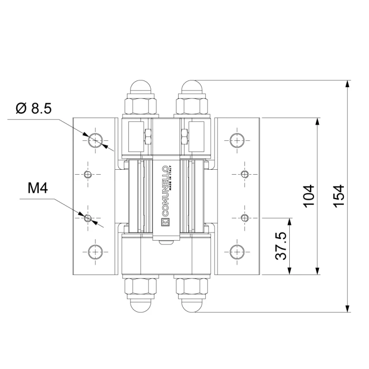 Comunello Albatros Piccolo – Charniersystem für Falttor bis 4 m / 100 kg 001-530 (7)