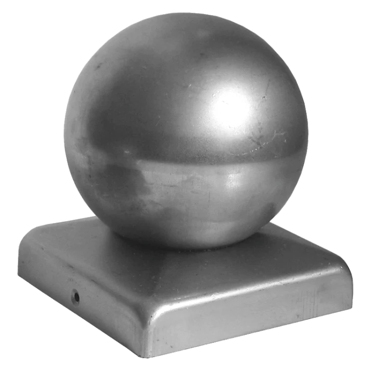 Verzinkter Stahl-Zaunabschluss 80×80 mm mit Kugel Ø 80 mm 001-565 (1)