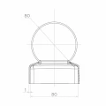 Verzinkter Stahl-Zaunabschluss 80×80 mm mit Kugel Ø 80 mm 001-565 (2)