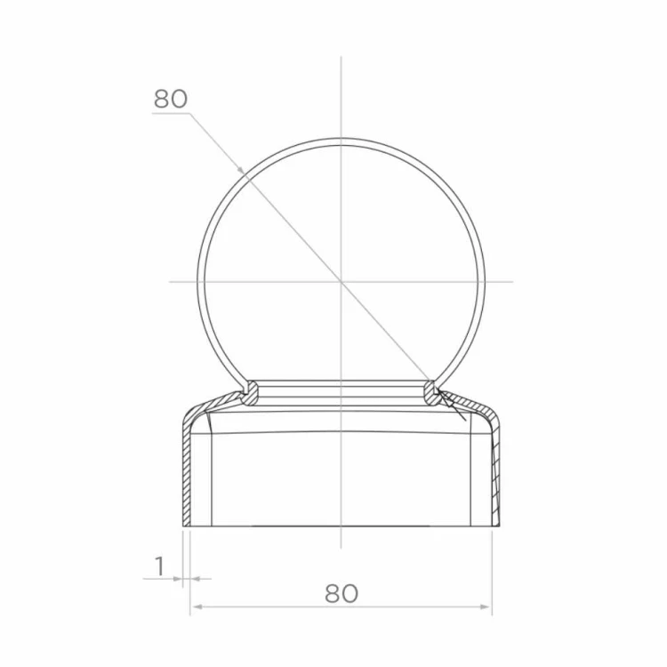 Verzinkter Stahl-Zaunabschluss 80×80 mm mit Kugel Ø 80 mm 001-565 (2)