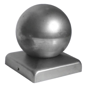 Zaunkappe aus Stahl für Pfosten 100×100 mm mit Dekorationskugel fi 80