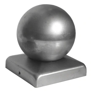Zaunkappe aus Stahl mit Zierkugel 120×120 mm / fi 120 mm