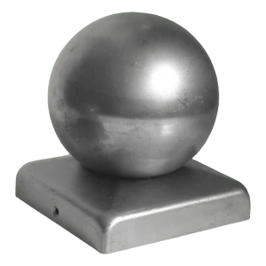 Verzinkter Stahlhut für Zaunpfeiler 120×120 mm mit Kugel Ø 120
