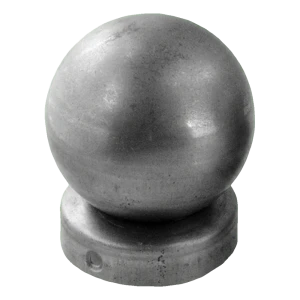 Zaunkappe aus Stahl rund Ø 77 mm mit Zierkugel Ø 80 mm