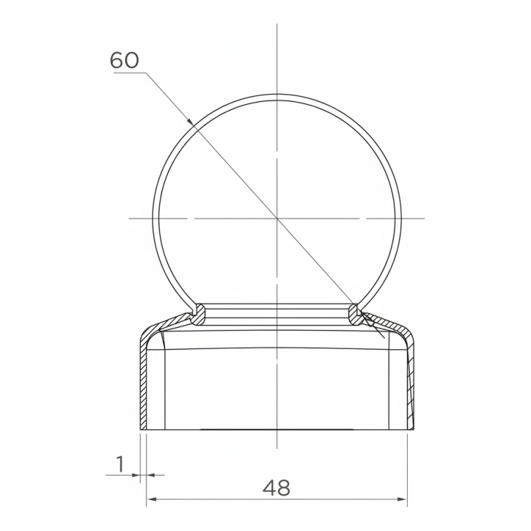 Stahl-Zaunkappe für Pfosten Ø 48 mm mit Zierkugel Ø 60 mm 001-591 (2)