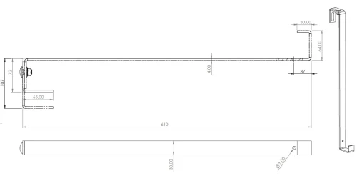 Dachziegel-Haken S610 verstellbar für Schrägdächer 610x30x4mm Edelstahl PV-08-30 (2)