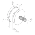 Punkthalter für Glas 8-17,52 mm Ø 50/8/M10x50 AISI 304 Flachsystem schwarz 000-505 (3)