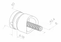 Punktbefestigung für Glas 6-12mm Ø 30/13/M8x40 AISI304 System 42,4 satiniert 000-521 (3)