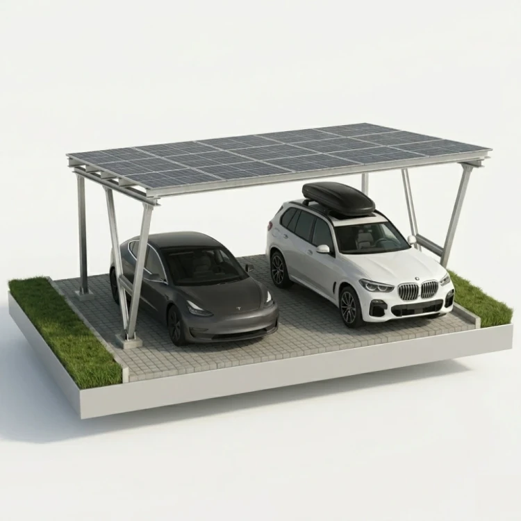 Solarcarport VICA für 2 Fahrzeuge SOLO Photovoltaik-Parkplatz GPV-105-02 (1)