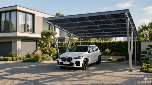 Solarcarport VICA für 2 Fahrzeuge SOLO Photovoltaik-Parkplatz GPV-105-02 (2)