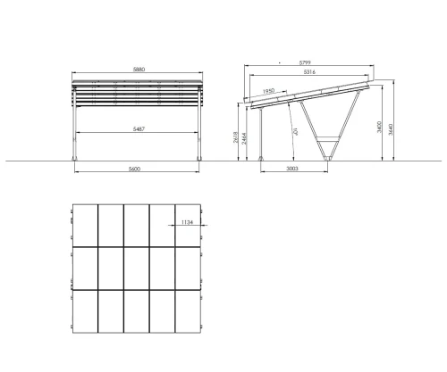 Solarcarport VICA für 2 Fahrzeuge SOLO Photovoltaik-Parkplatz GPV-105-02 (5)