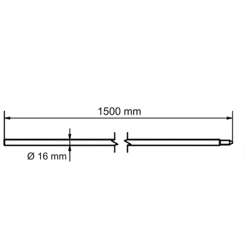 Zusammensteckbarer Erder mit Morsekegelverbindung fi 16 x 1500 mm – feuerverzinkter Stahl 001-774 (2)