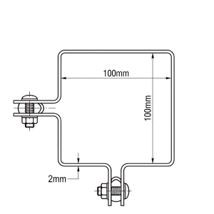 Eckschelle für Zaunpaneele 100x100 mm verzinkt