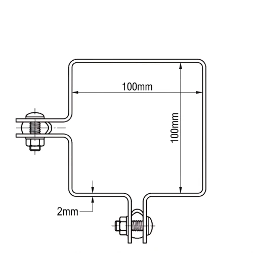 Eckschelle für Zaunpaneele 100x100 mm verzinkt 000-773 (1)