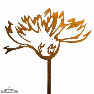 Zawieszalnia – Gartendekoration aus Corten-Stahl Rostiges Kornblume XL auf Stab