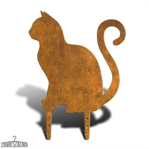 Zawieszalnia – Garten-Vogelscheuchenschild Sitzende Katze L 38 cm, Stahl 2 mm
