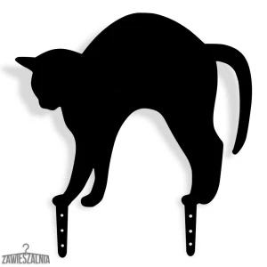 Zawieszalnia – Garten-Vogelscheuche Stahl Katze mit gewölbtem Rücken L 38×36 cm