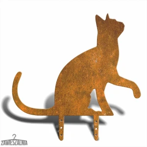 Garten-Vogelscheuche Katze Pfötchen L 41×42 cm – Metalldekoration und Vogelabwehr