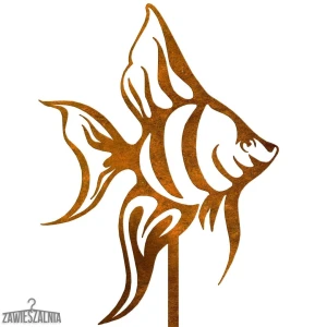 Zawieszalnia – Gartendekoration Stahl Fisch Ofelia XXL auf Cortenstahl-Stab