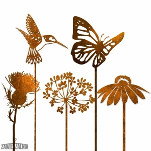 Zawieszalnia – Gartenschmuck rostig Set 5 Dekorationen XXL aus Cortenstahl 101 cm