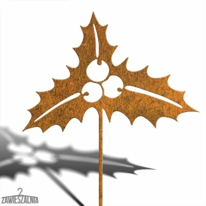 Gartenstecker – Gartendekoration rostiger Stechpalme XL 92 cm aus Corten-Stahl