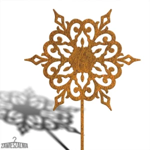 Zawieszalnia – Gartendekoration rostig Schneeflocke XL 93 cm, Corten-Stahl