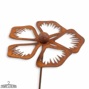 Gartenschmuck 3D Rostfarbener Immergrün XL aus Corten-Stahl 83 cm