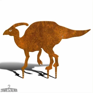 Gartendekoration – Stahl-Dinosaurier Parasaurolophus XXL 90 cm Corten