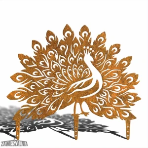 Gartendekoration Pfauenschwanz XL aus Cortenstahl 60×52 cm – Gartenstecker