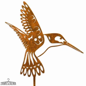 Zawieszalnia – Gartenschmuck Rostiger Kolibri XL, Dekoration aus Cortenstahl 22×102 cm