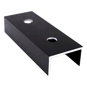 PV-Montageprofil-Verbinder Aluminium schwarz eloxiert 120 mm U-Profil 25×45